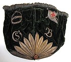 18th C Embroidered Green Velvet Gaming Purse