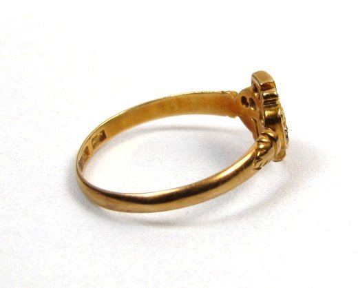 Antique Sapphire and Diamond 18K Ring, Cross