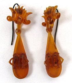 Fantastic, All Original, Victorian Horn Earrings