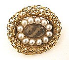Unusual Victorian Mourning Brooch, 14k Wire
