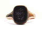 Onyx and 14K Antique Intaglio Ring, Classical Bust