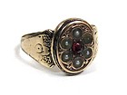 Poignant Garnet and Pearl Mourning Ring, Baby