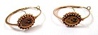 19th C Enamel and 18K Poissarde Earrings, Pansies