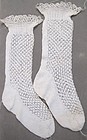 Antique Finely Knitted White Cotton Children’s Socks