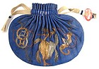 Antique Chinese Double-Sided Silk Purse