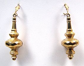 Wonderful Pair of Gold Victorian Pendant Earrings