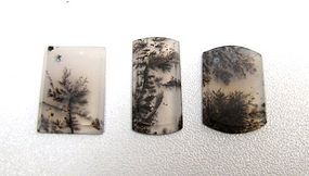 Three Perfect Unset Moss Agate Stones