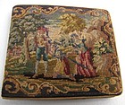 Austrian Petit Point Wallet, Figures at a Well