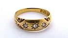 Beautiful 18K Victorian Gypsy Ring, Diamonds