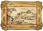 Early 19th C Needlework Landscape Picture