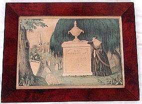 Original N Currier Mourning Print Litho 1848