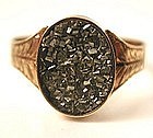 Victorian Pyrite & 10k Rose Gold Ring