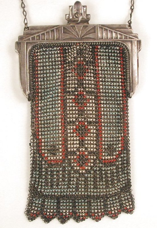 Beadlite Mesh Purse, 1920's, Architectural