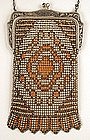 Super Beadlite Enamel Mesh Purse, ca 1920's