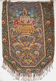 Antique Micro Beaded Purse, Flowers & Urn