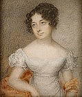 Portrait Miniature of Lovely Woman, c 1835