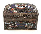 Wonderful 19th C Chinese Cloisonne Box, High Relief