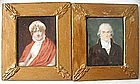 Pair of English Provincial Portrait Miniatures, 1820