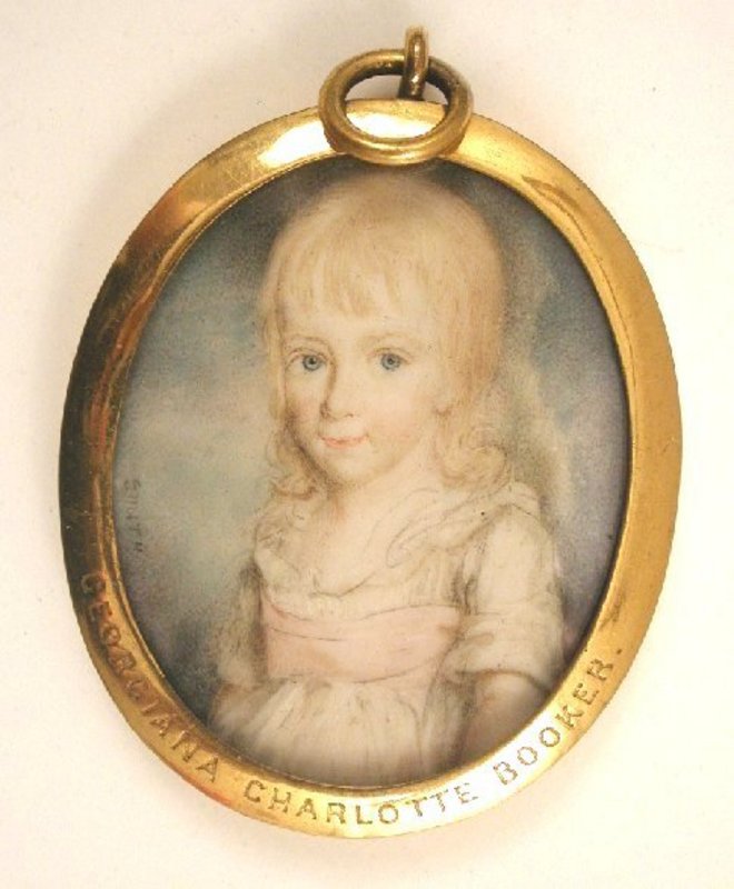 Delightful Portrait Miniature of Girl, by W Smith, 1775
