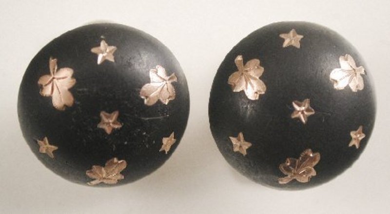 Vintage Silver Cufflinks, Gold Pique Clovers and Stars