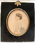 Charming Portrait Miniature of Young Girl, 1820's