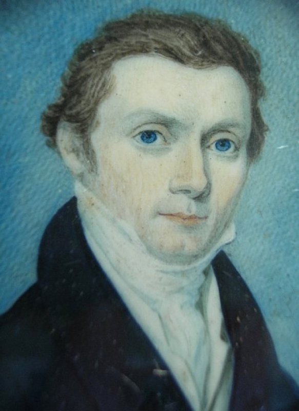 Early 19th C. English School Portrait Miniature of Gent