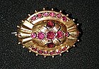 Mid Victorian Gold & Garnet Brooch