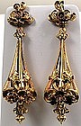 Stunning Pair of Gold Repousse Earrings, circa 1840
