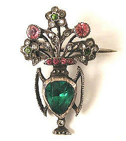 Victorian Giardinetto Paste Brooch