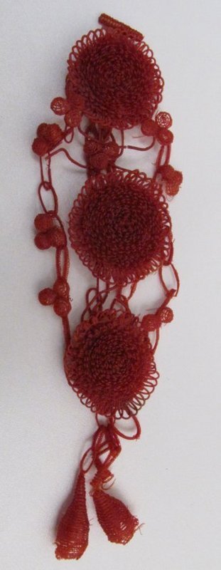 Rare Victorian Red-Dyed Horsehair Fob