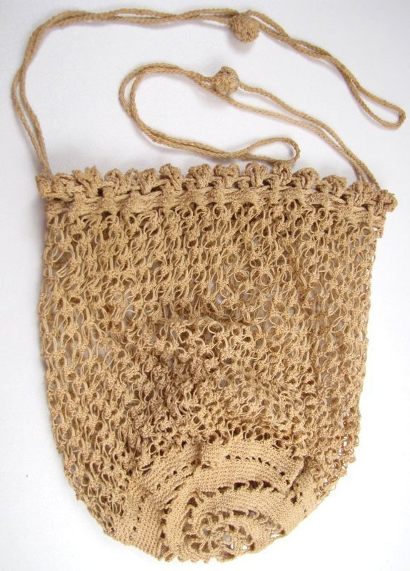 19th C Crocheted Purse