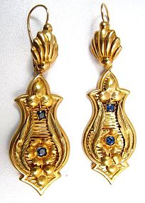 Exceptional Victorian Day-Night Earrings, 18K Gold