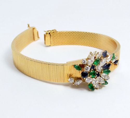 Blancpain, 18k gold, emerald, diamond peek a boo ladies watch