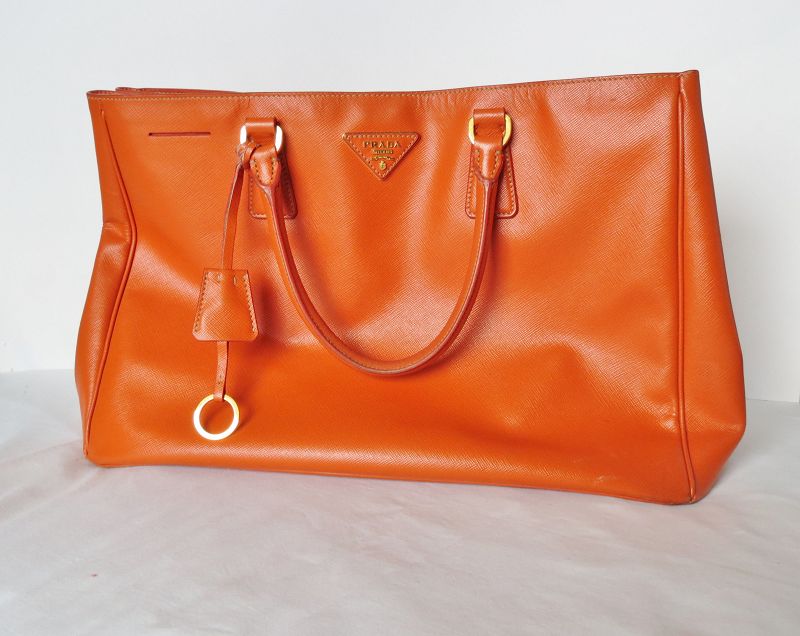 prada orange leather bag