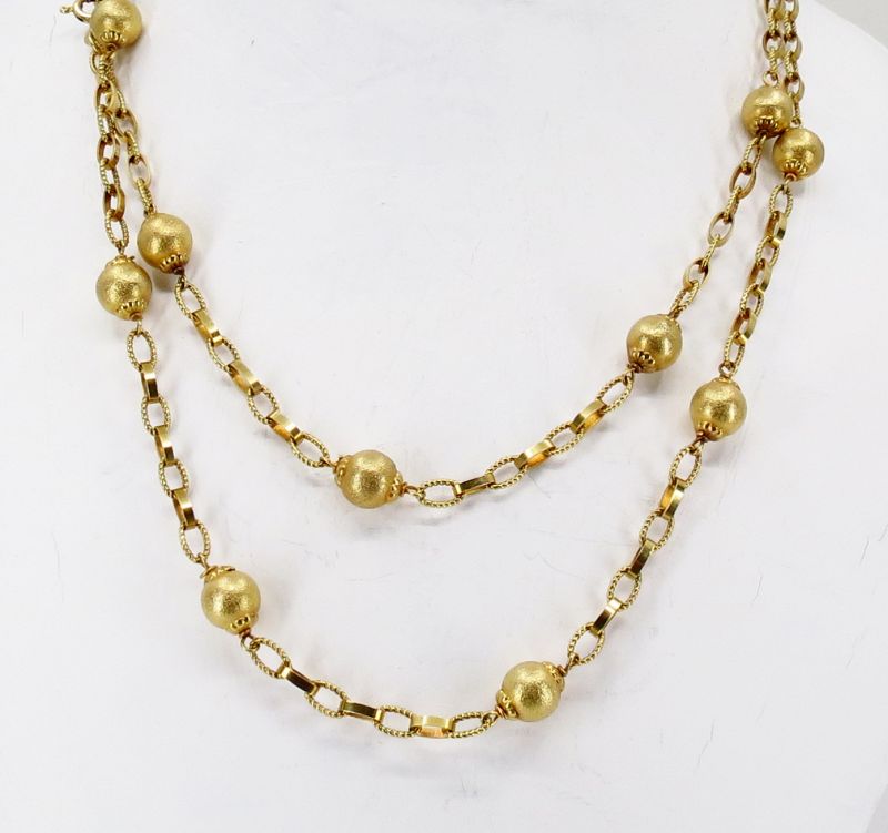 14k gold chain bead necklace 31
