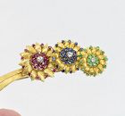 Spitzer & Fuhrmann ruby, sapphire, emerald diamond brooch pin
