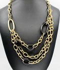 OROMALIA 18k gold, ebony wood cascade chain necklace