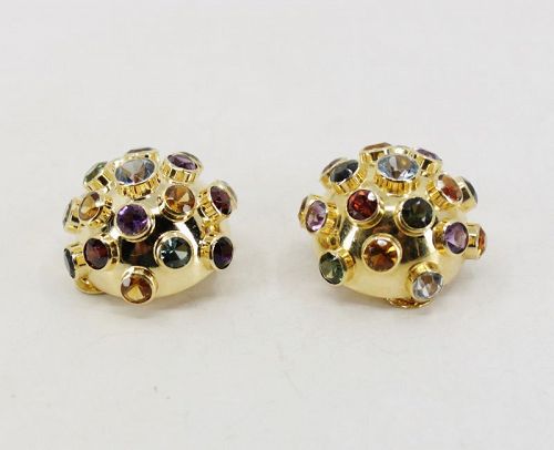 Sputnik gemstone earrings in 18k yellow gold by H. Stern?