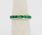 Emerald full eternity band ring in 14k yellow gold