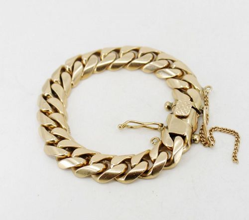 Heavy Cuban link bracelet in 14k yellow gold