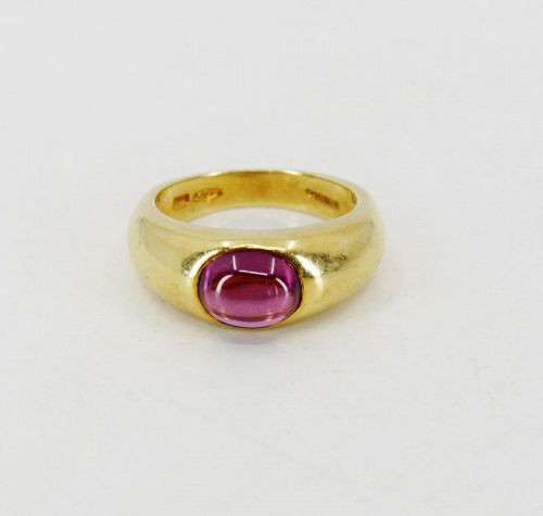 Tiffany & Co. pink tourmaline gypsy ring in 18k yellow gold
