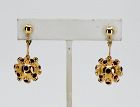 Gemstone dangle sputnik earrings in 18k/14k gold. H Stern style