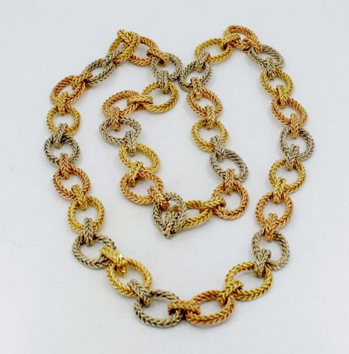 Massive 18k 3 tone gold chain necklace from Verona Italy
