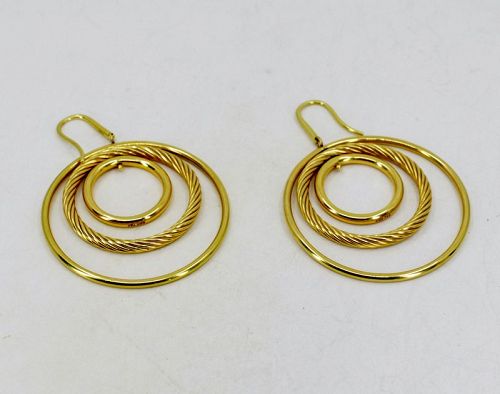 David Yurman kinetic cable earrings in 18k yellow gold
