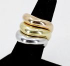 Designer signed trinity 18k gold stacking rings set of 3