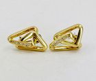 18k gold diamond modern sculptural earrings