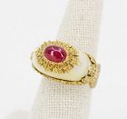 Rare Mario Buccellati 18k yellow gold ring with ruby