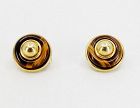 Tiffany & Co 18k yellow gold Tiger's Eye button earrings