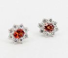 Burma Spinel no heat and diamond earrings in 18k white gold