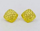 Roberto Coin Appassionata basket weave earrings in 18k yellow gold